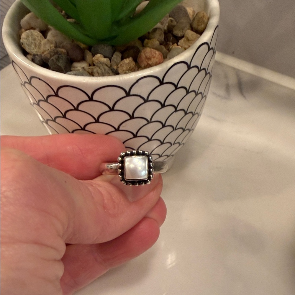 Silpada Silver Ring with White Stone - Picture 2 of 4